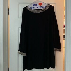 Ladies black beaded top XL